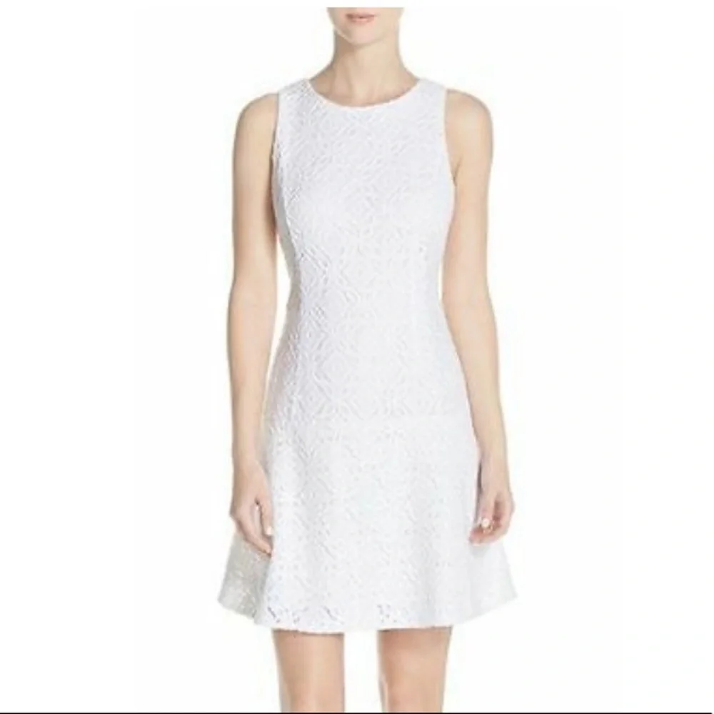 NWT Lilly Pulitzer Kent White Resort Trellis Lace Fit and Flare Dress - Picture 1 of 5
